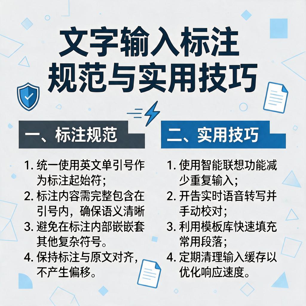 文字输入标注有哪些规范要求和实用技巧?