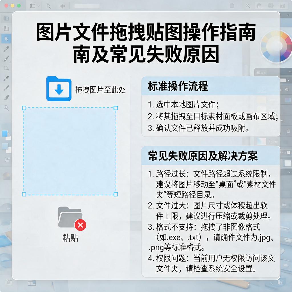 图片文件拖拽贴图怎么操作及失败原因是什么?