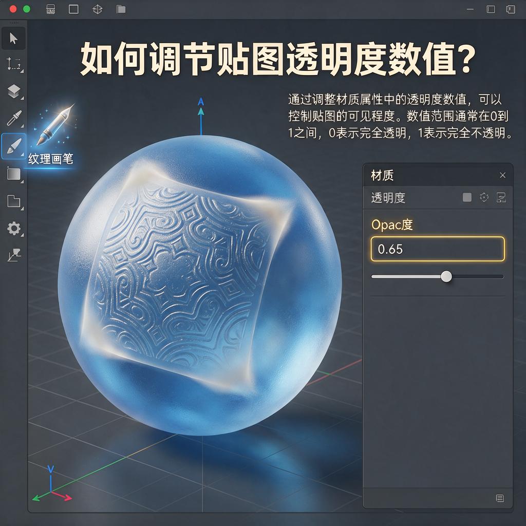 如何调节贴图透明度数值?