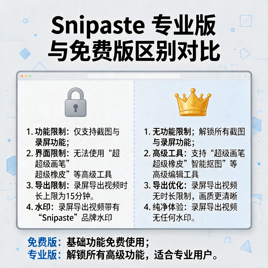 Snipaste专业版和免费版到底有哪些区别？