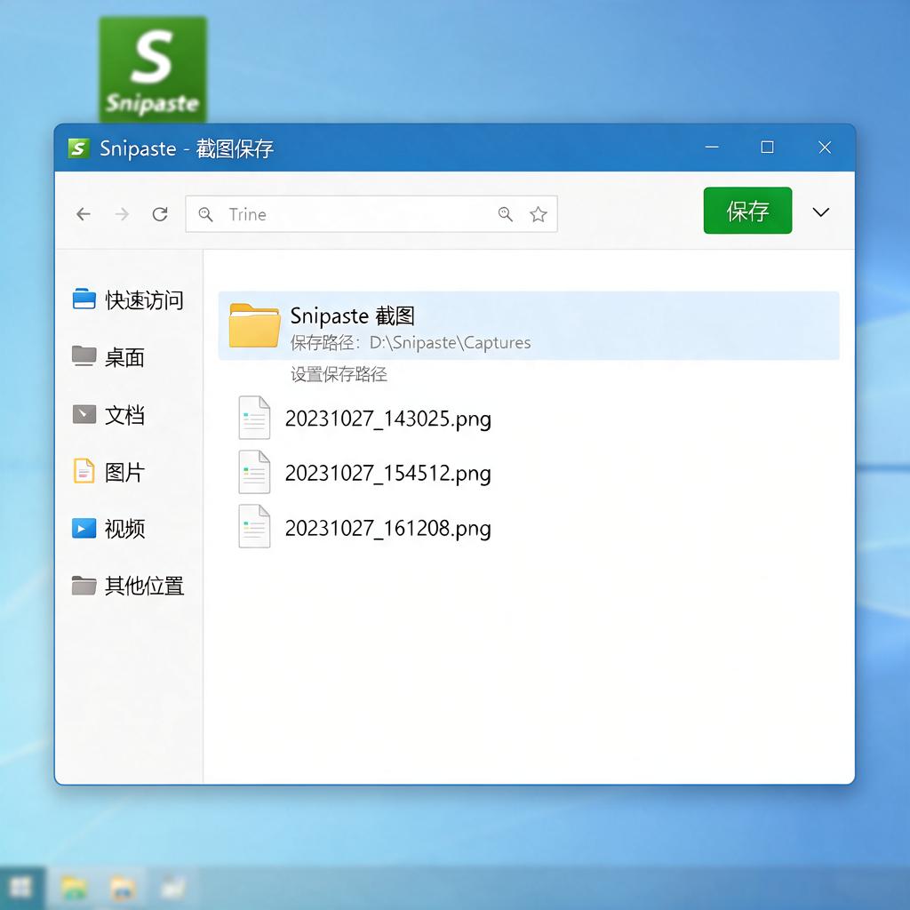 Snipaste截图后如何直接保存并设置保存路径?
