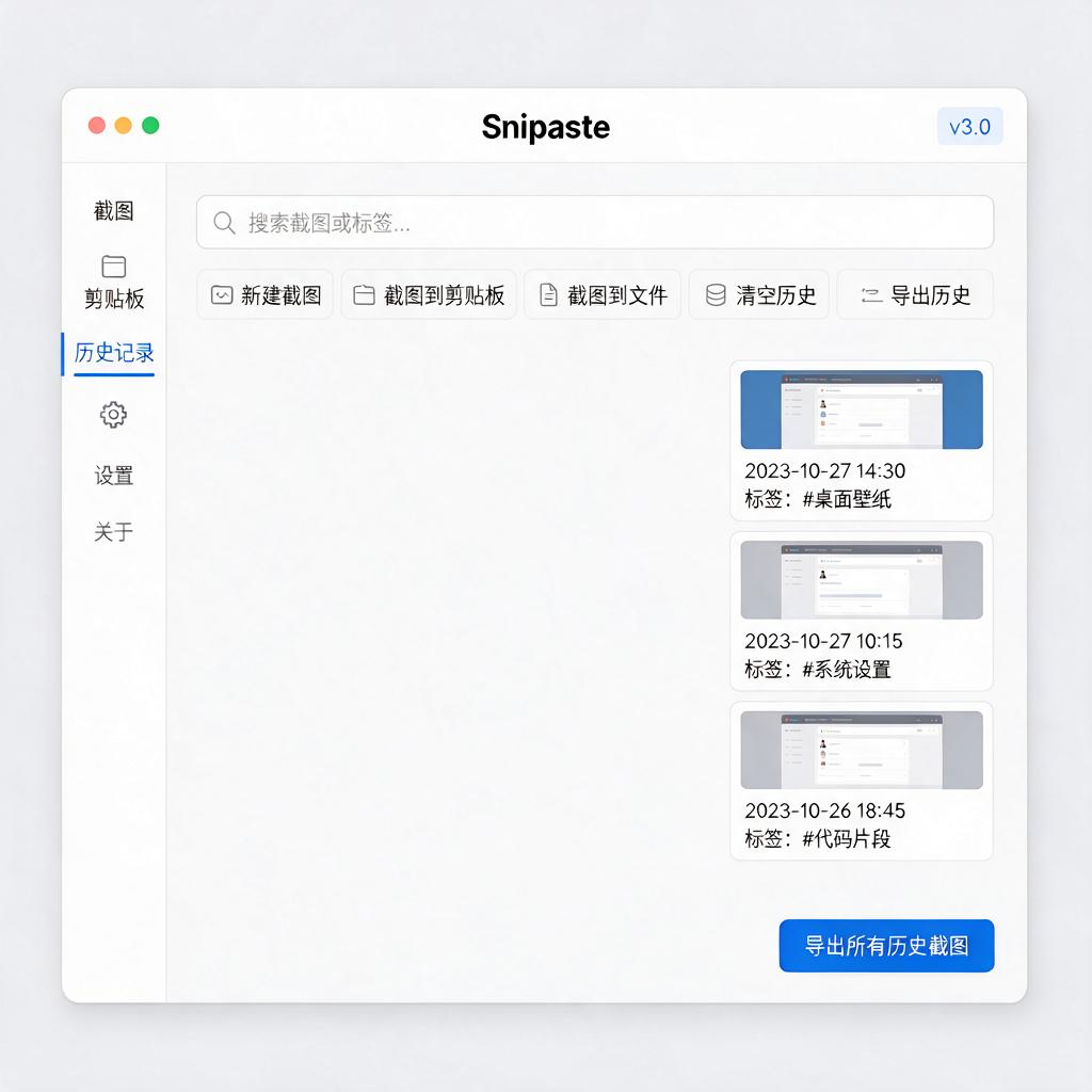 Snipaste截图历史记录如何查看和管理?