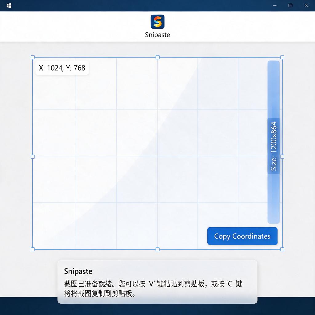 Snipaste截图时如何显示坐标信息?