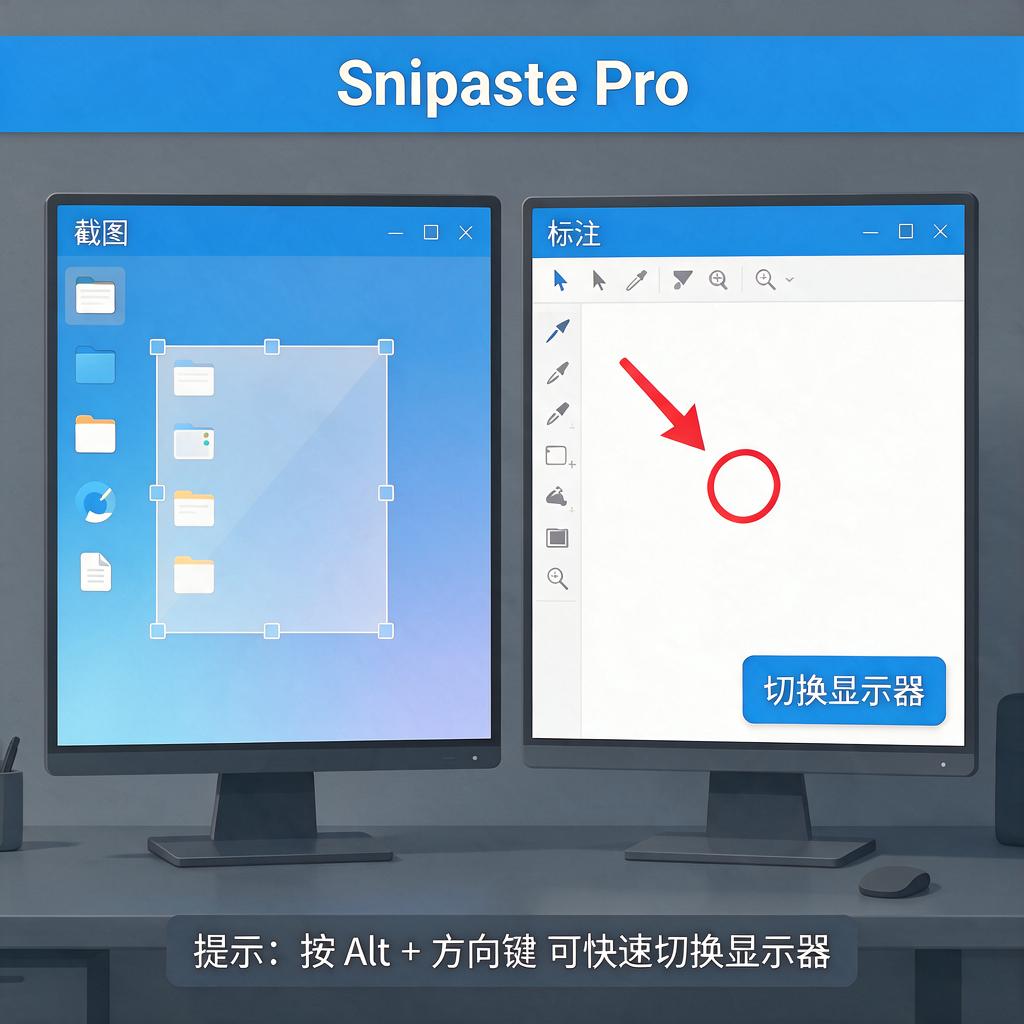 Snipaste多显示器截图怎么切换显示器?