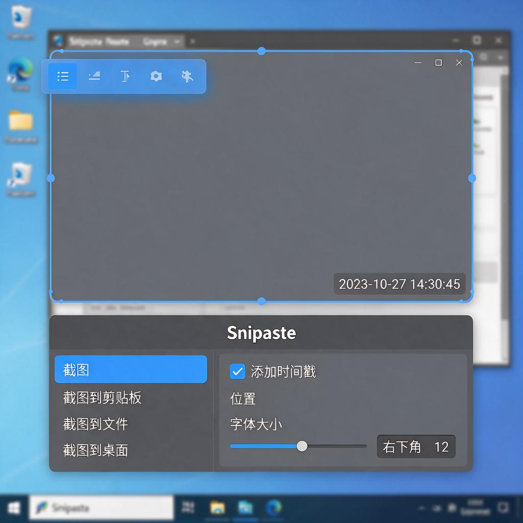 Snipaste截图如何添加日期时间戳？