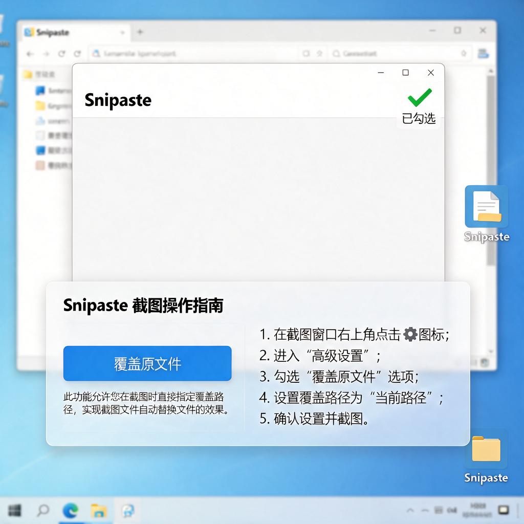 Snipaste截图如何实现覆盖原文件操作?