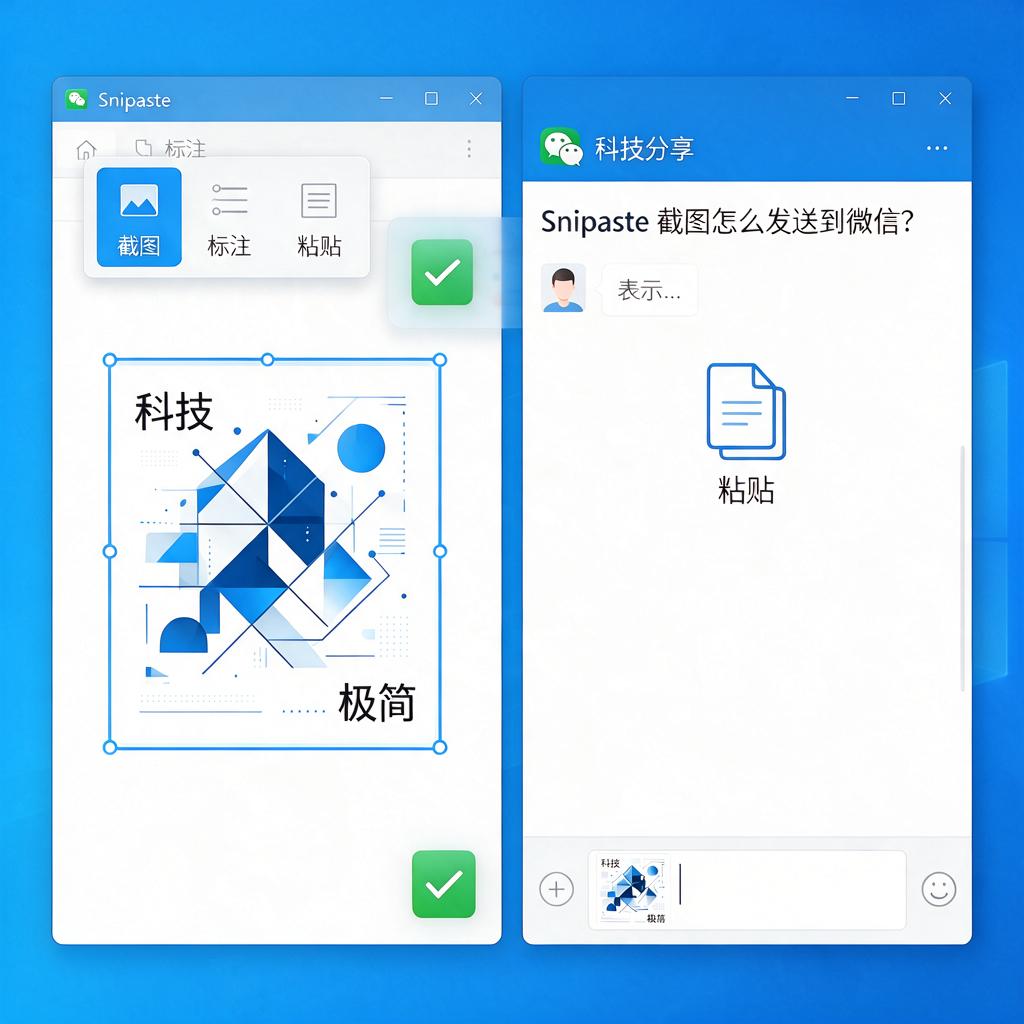 Snipaste截图怎么发送到微信?