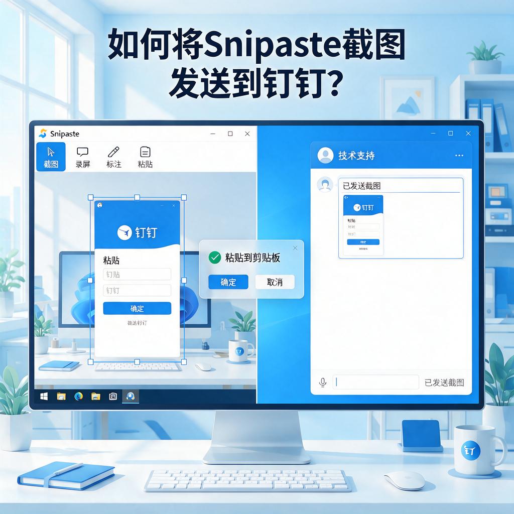 如何将Snipaste截图发送到钉钉?