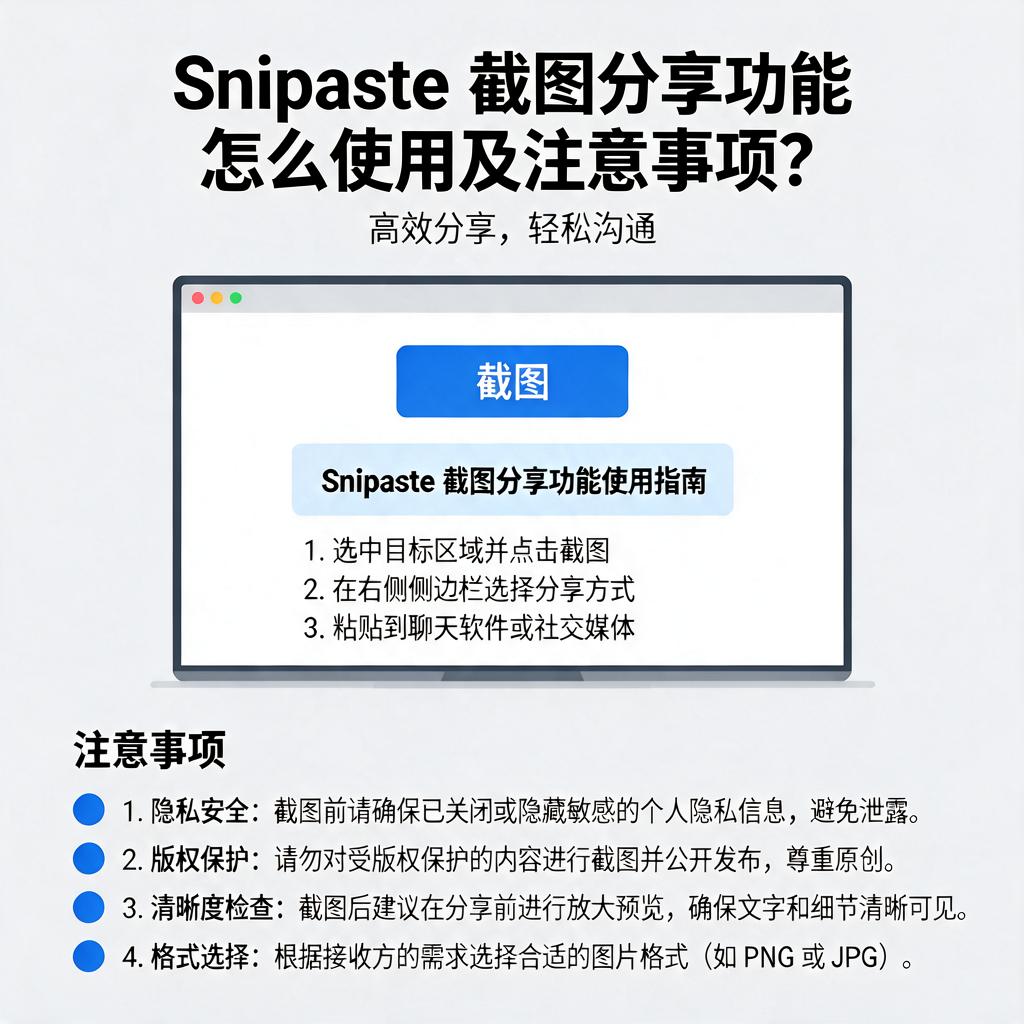 Snipaste截图分享功能怎么使用及注意事项?