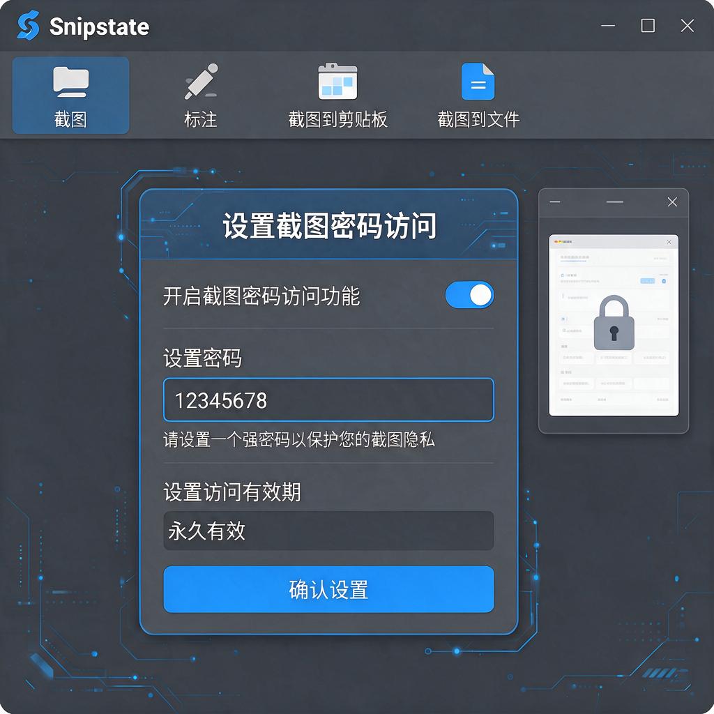 Snipaste如何设置截图密码访问功能?