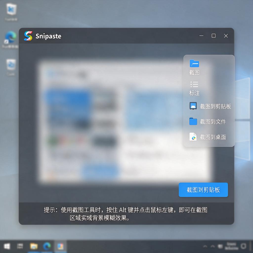 Snipaste截图如何实现模糊背景效果?