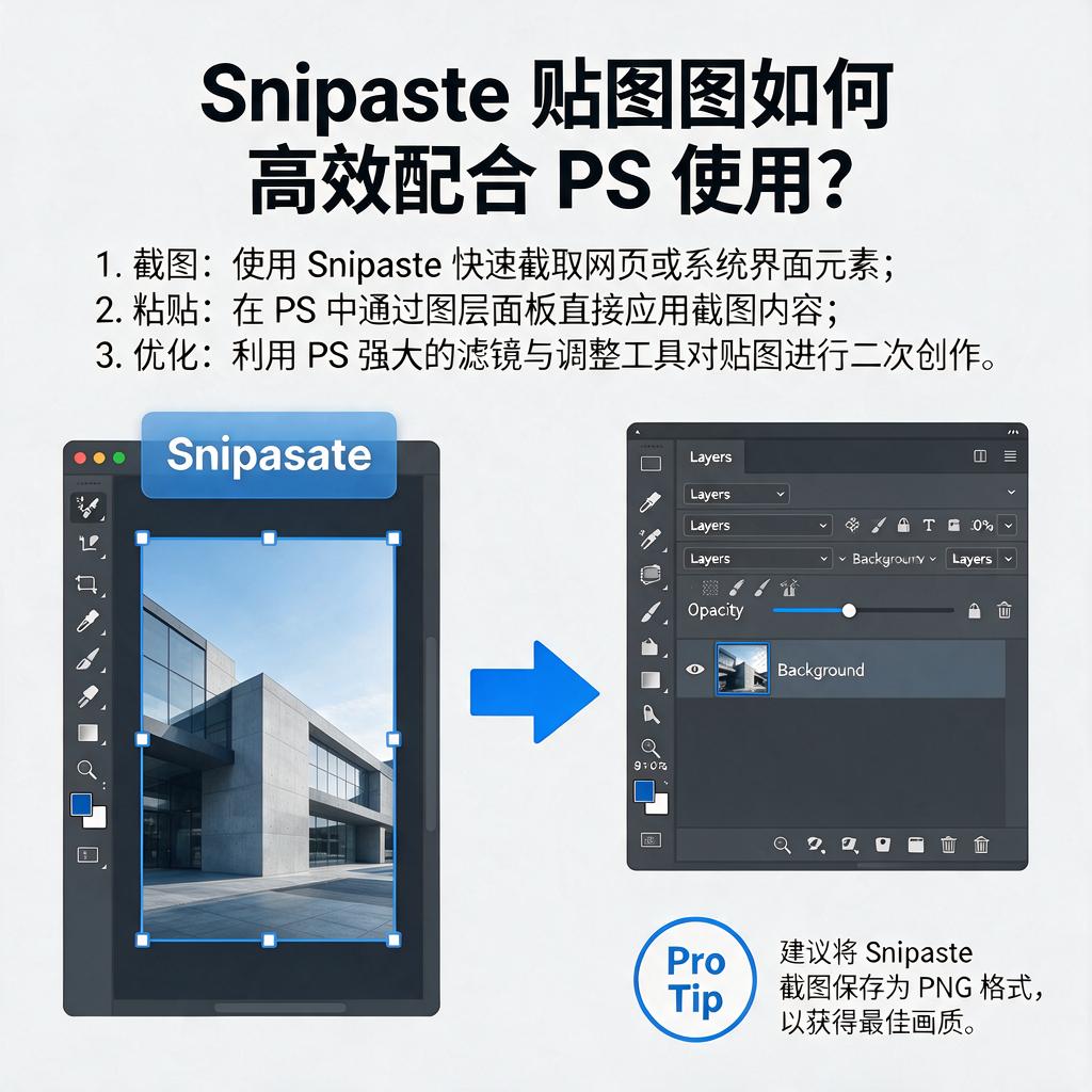 Snipaste贴图如何高效配合PS使用？
