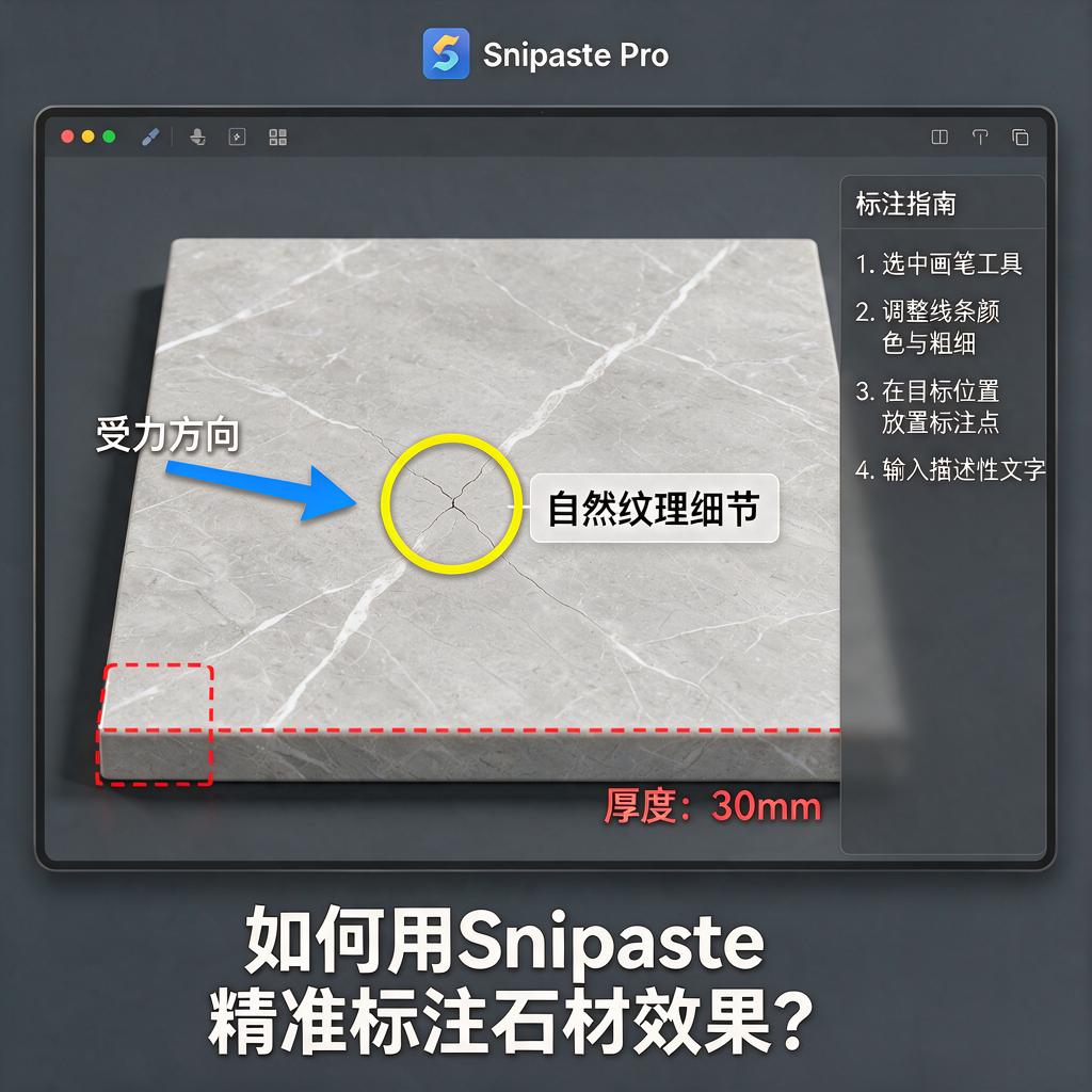 如何用Snipaste精准标注石材效果?