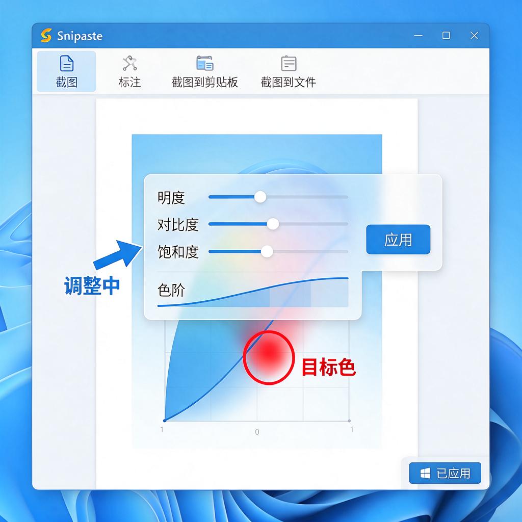 Snipaste如何进行标注色阶调整?