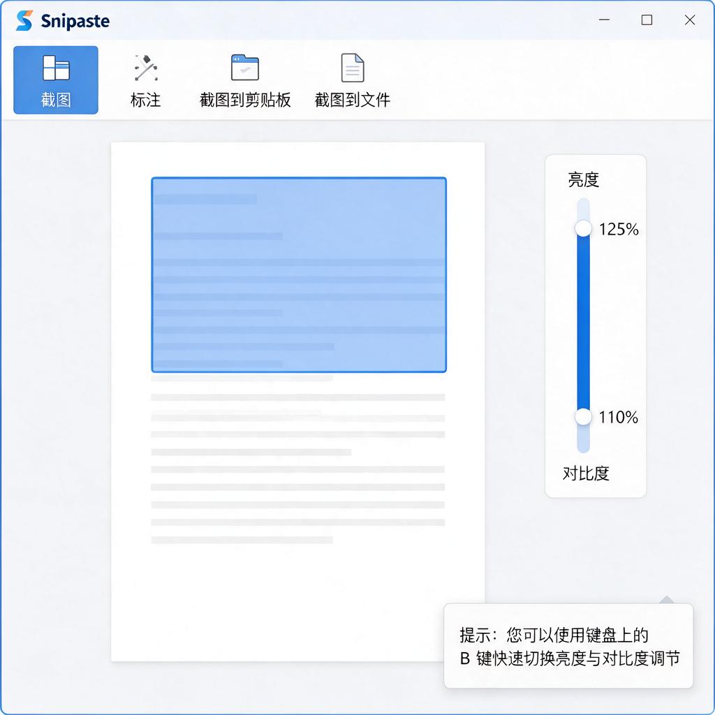 Snipaste如何调整标注的亮度与对比度?