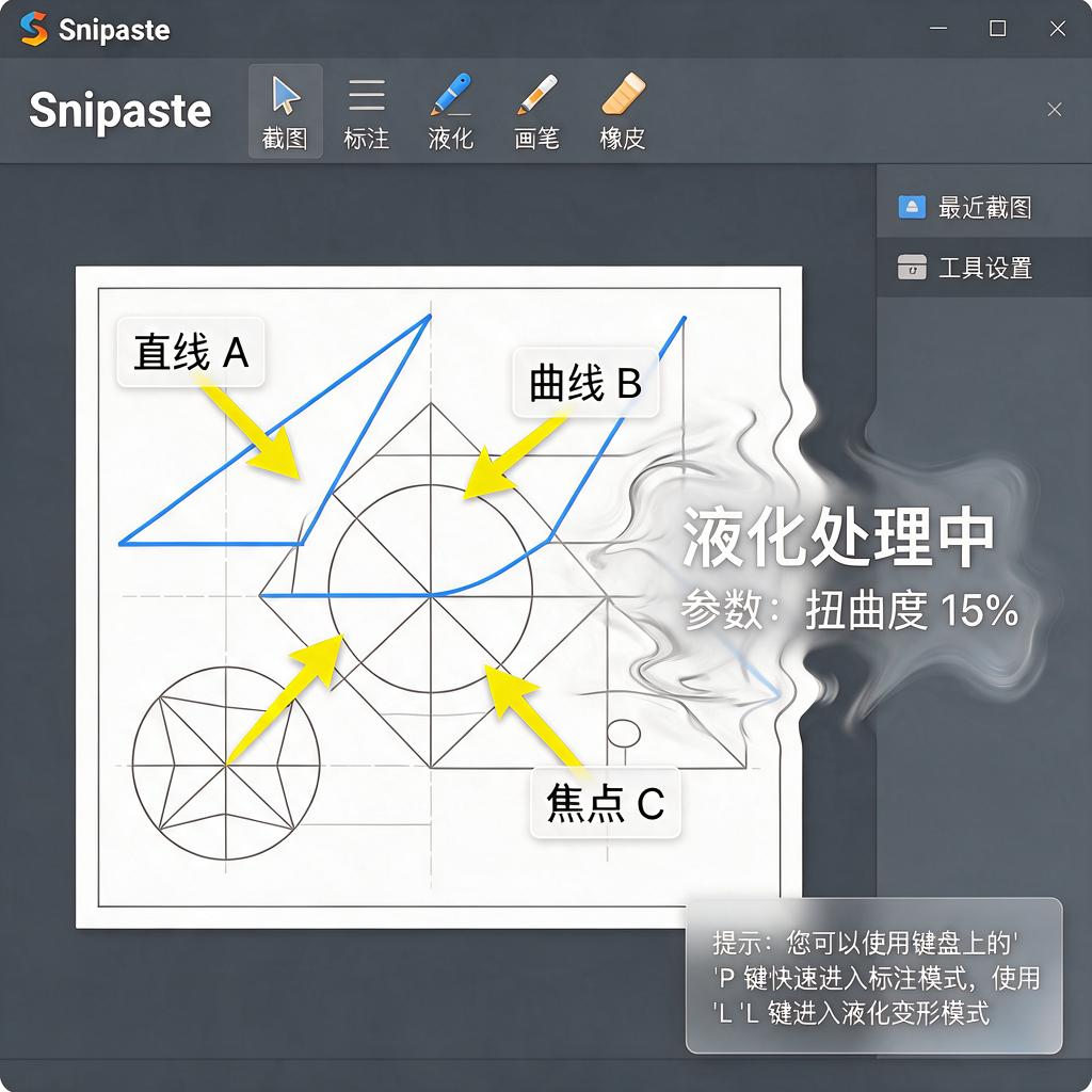 Snipaste如何实现标注和液化变形效果?