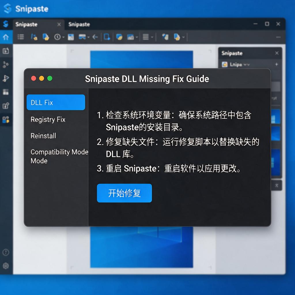 Snipaste提示DLL缺失怎么修复?
