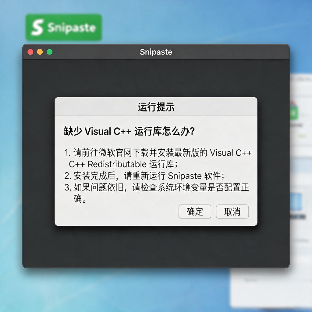 Snipaste运行提示缺少Visual C++运行库怎么办?