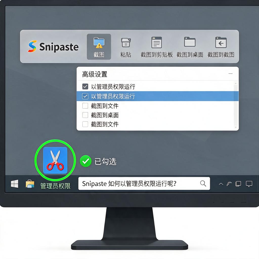 Snipaste如何以管理员权限运行呢?