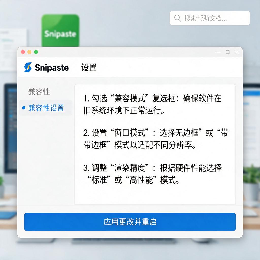 Snipaste兼容模式怎么设置才有效?