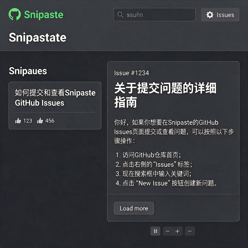 如何在Snipaste GitHub Issues页面提交和查看问题？