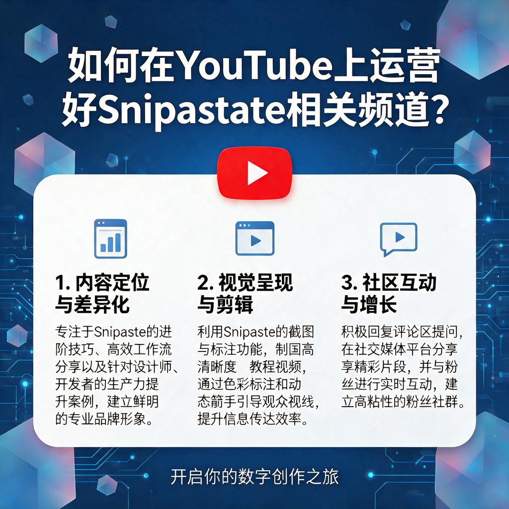 如何在YouTube上运营好Snipaste相关频道?