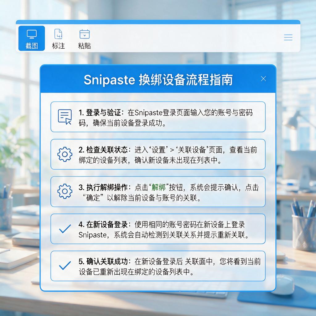 Snipaste换绑设备流程是怎样的？