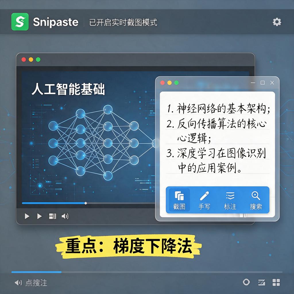 如何用Snipaste高效记录网课视频笔记?