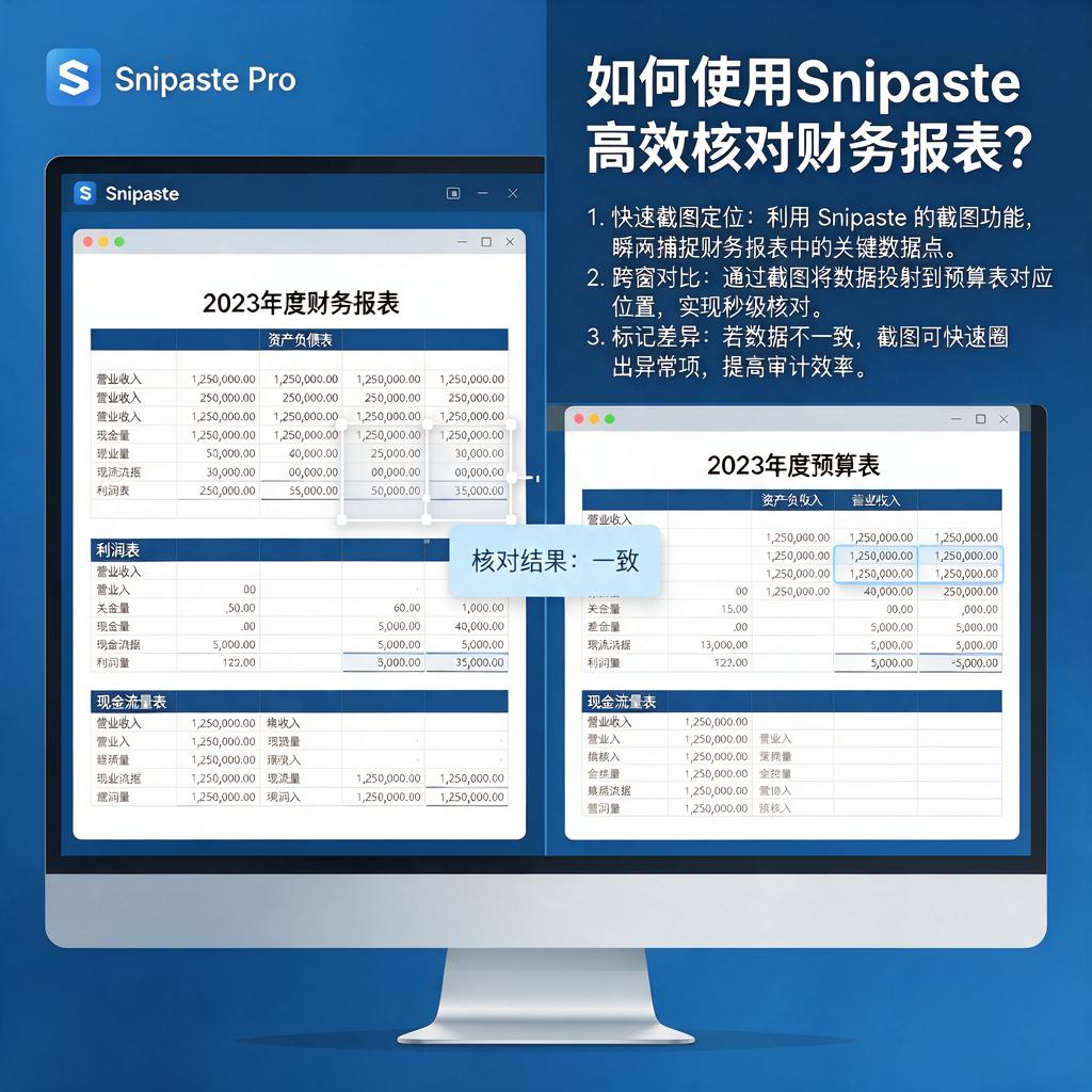 如何使用Snipaste高效核对财务报表?