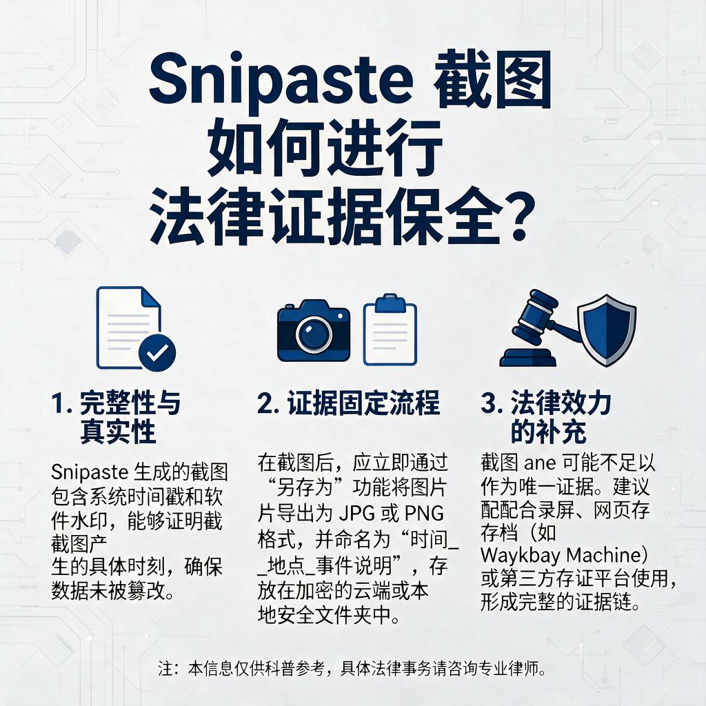 Snipaste截图如何进行法律证据保全?