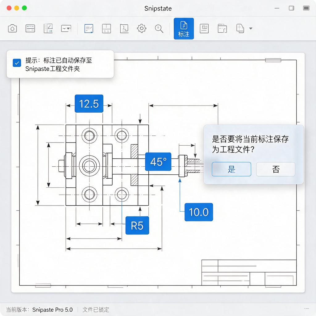 Snipaste工程图纸标注怎么操作并保存?