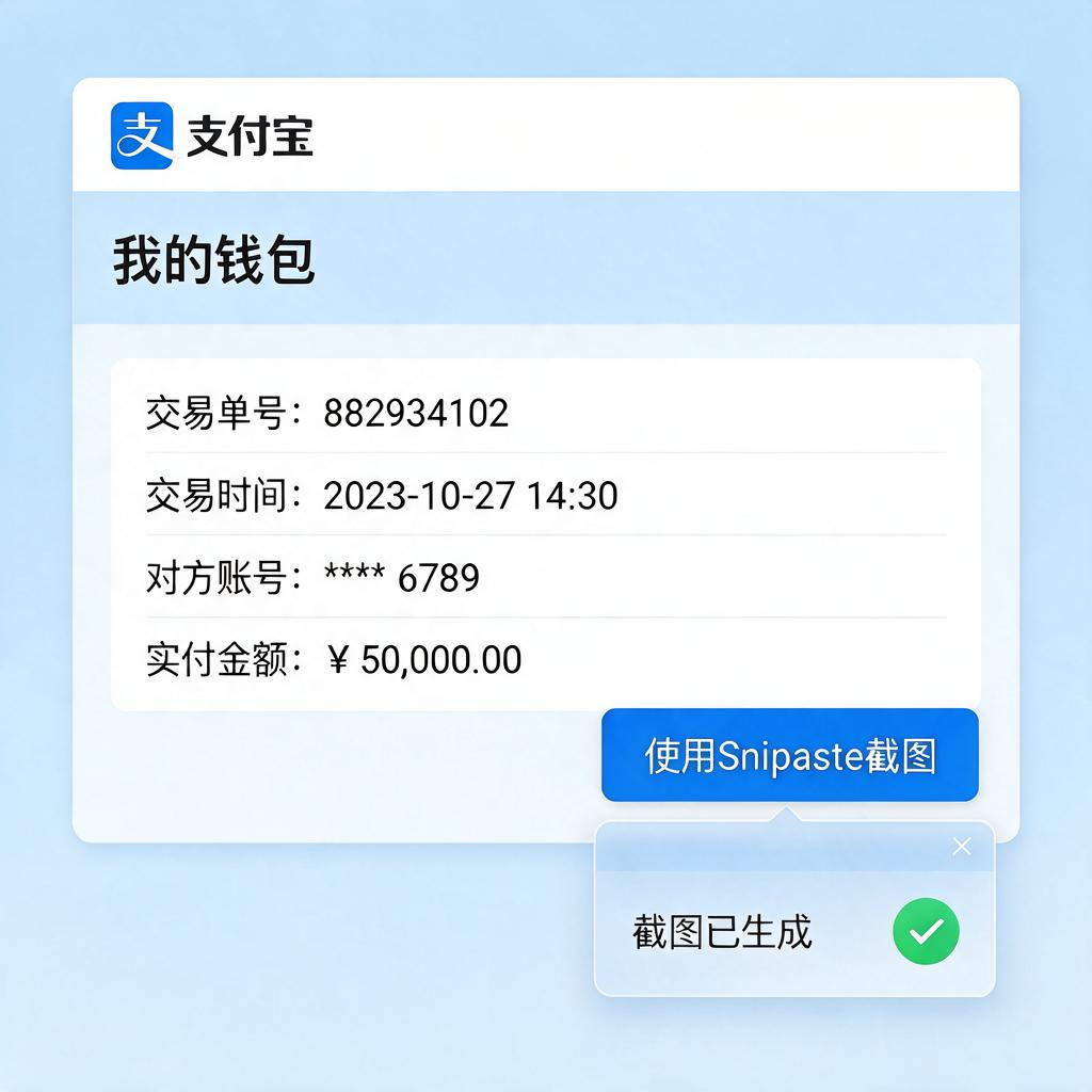 如何使用Snipaste截取清晰的支付宝流水截图？