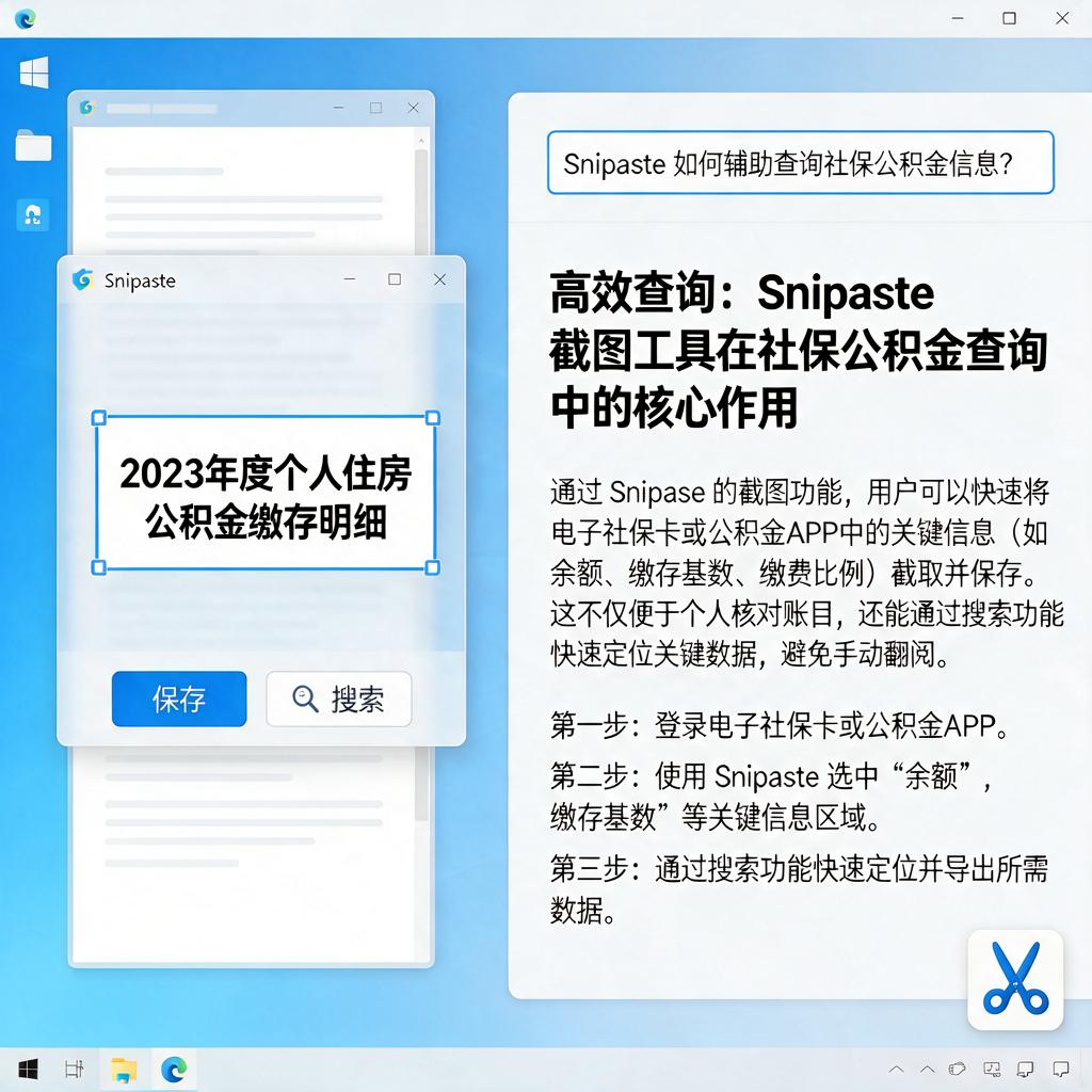 Snipaste如何辅助查询社保公积金信息？