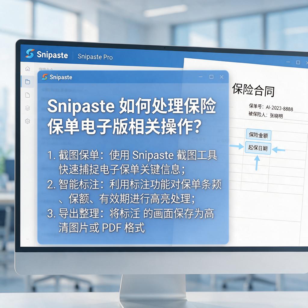 Snipaste如何处理保险保单电子版相关操作?