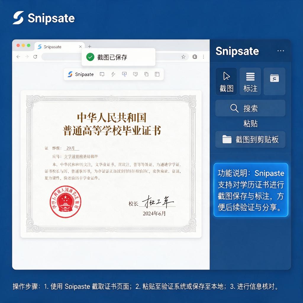 Snipaste能用于学历证书验证吗?怎么操作?