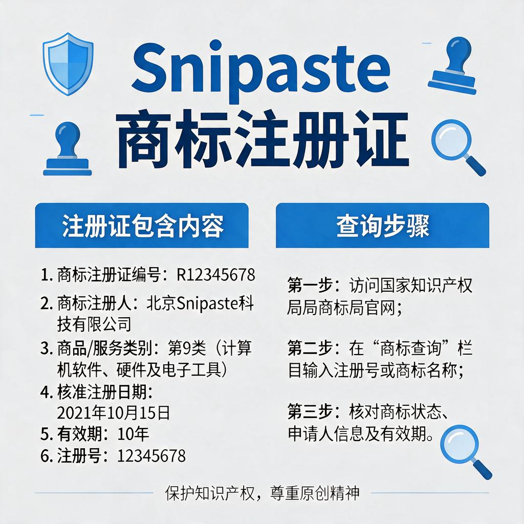 Snipaste商标注册证包含哪些内容及如何查询？