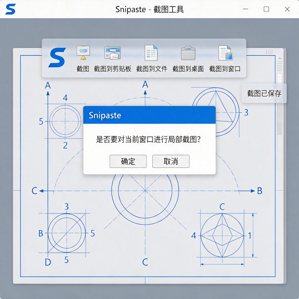 如何用Snipaste对CAD图纸进行局部截图?