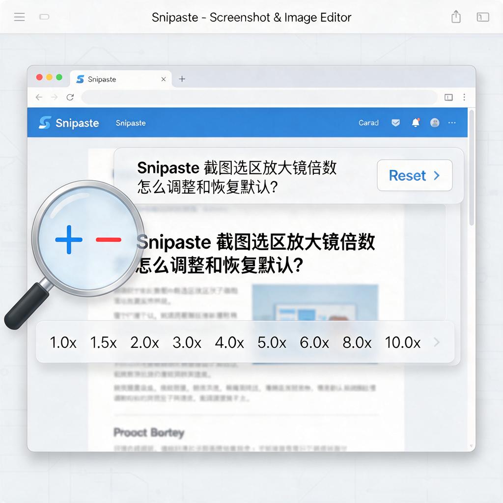 Snipaste截图选区放大镜倍数怎么调整和恢复默认?