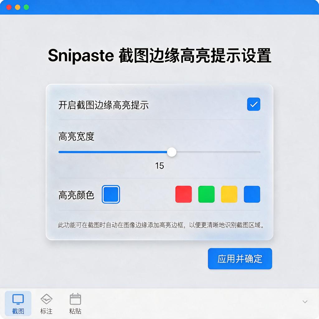 Snipaste截图边缘高亮提示怎么设置和调整?