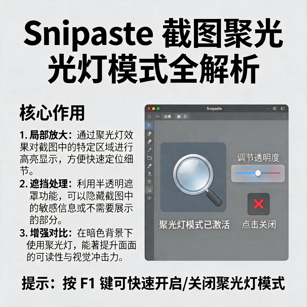 Snipaste截图聚光灯模式怎么用?有哪些作用?