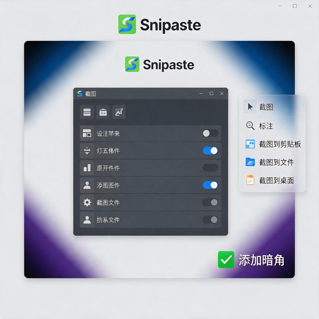 Snipaste截图如何添加暗角特效?