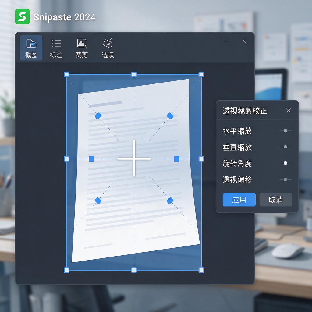 Snipaste如何实现截图透视裁剪校正？