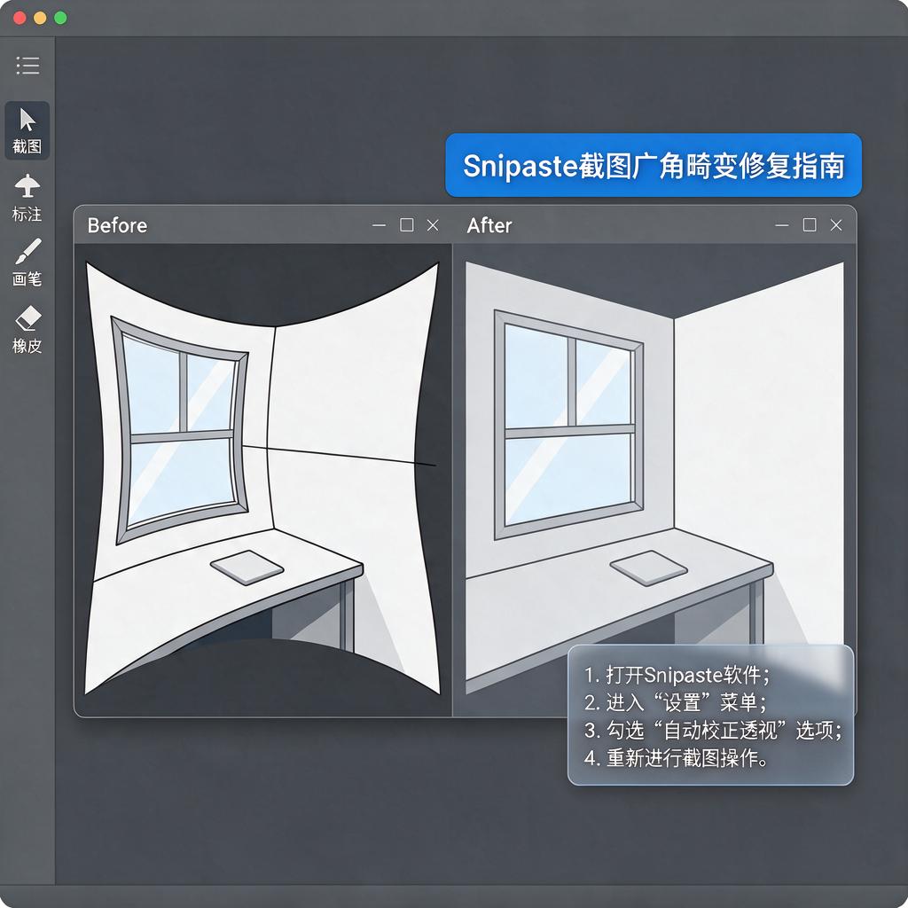 Snipaste截图出现广角畸变怎么修复？