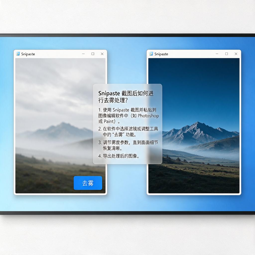 Snipaste截图后如何进行去雾处理?