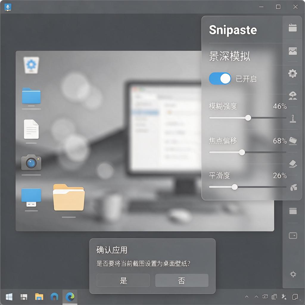 Snipaste如何实现截图景深虚化模拟效果?