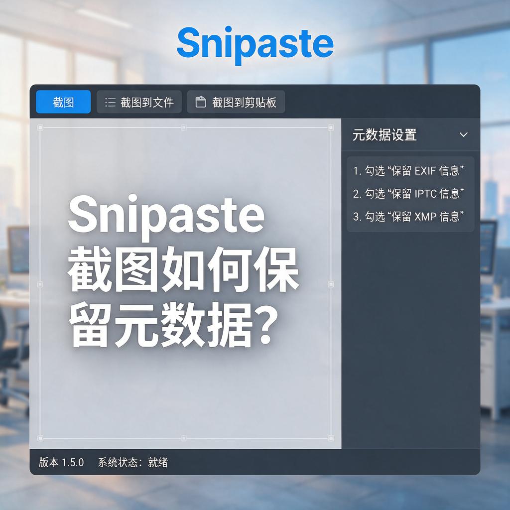Snipaste截图如何保留元数据?