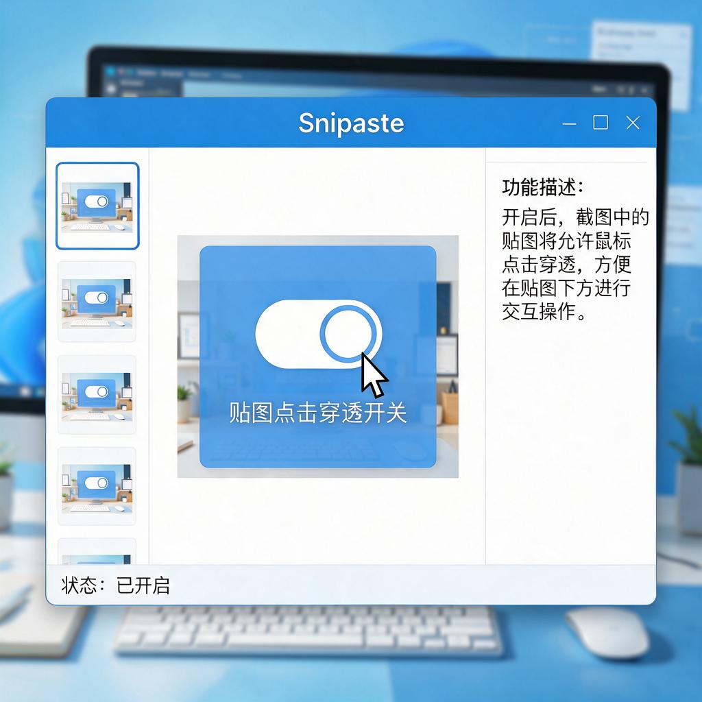 Snipaste贴图点击穿透开关怎么用?
