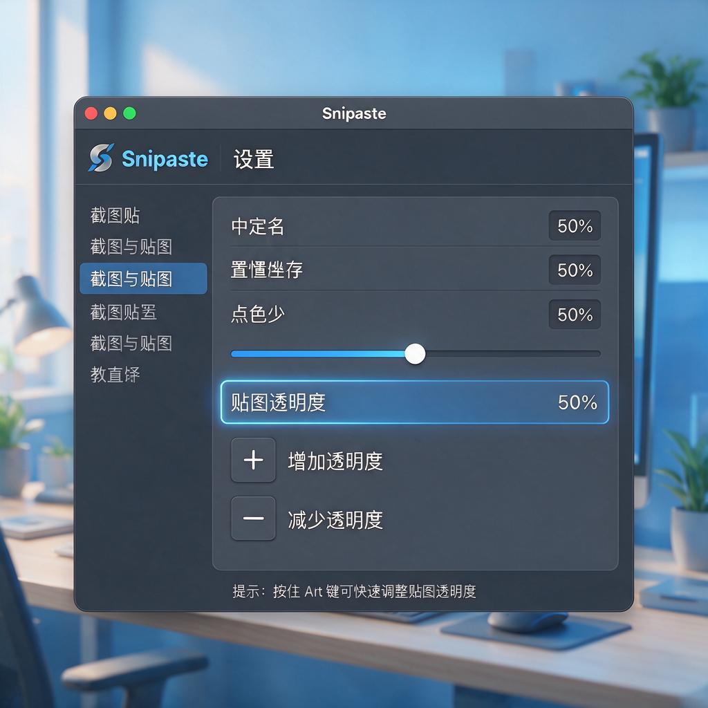 Snipaste贴图透明度快捷键怎么使用和修改?