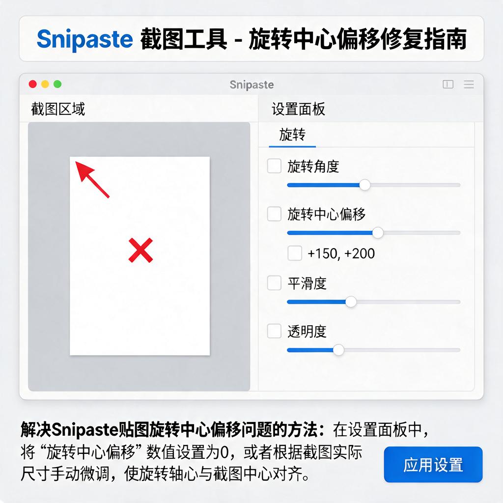 Snipaste贴图旋转中心偏移怎么解决?