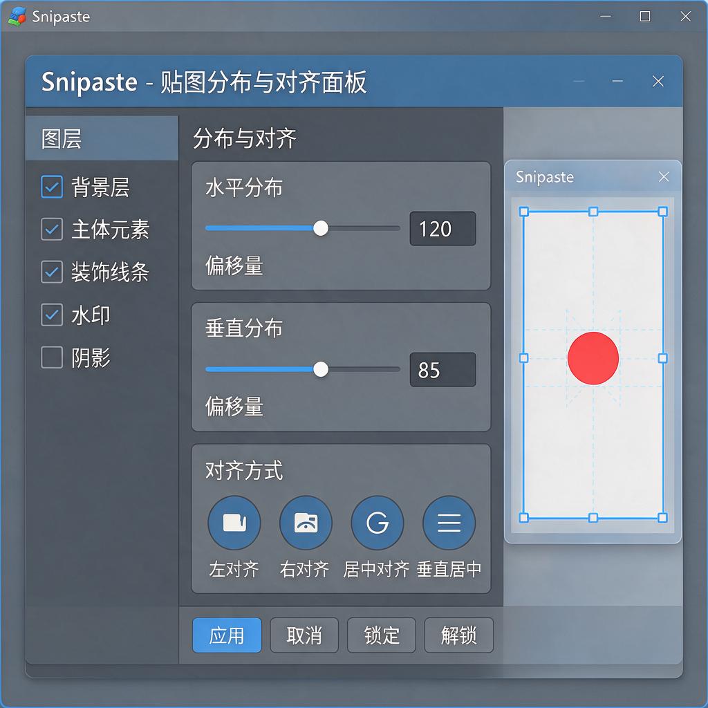 Snipaste贴图分布对齐面板怎么用?